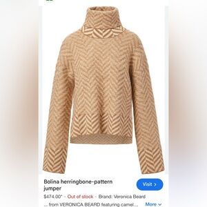 Veronica Beard Bolina Herringbone Knit Sweater